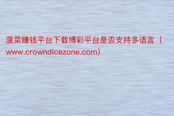 菠菜赚钱平台下载博彩平台是否支持多语言（www.crowndicezone.com）