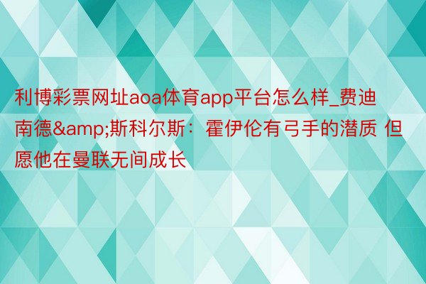 利博彩票网址aoa体育app平台怎么样_费迪南德&斯科尔斯：霍伊伦有弓手的潜质 但愿他在曼联